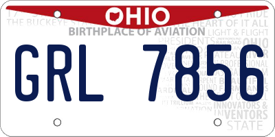 OH license plate GRL7856