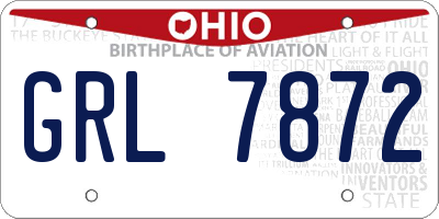 OH license plate GRL7872