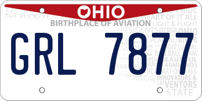 OH license plate GRL7877