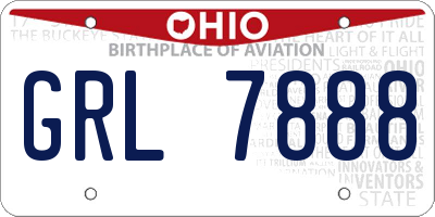 OH license plate GRL7888