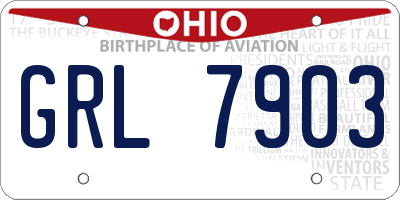OH license plate GRL7903