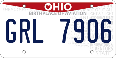 OH license plate GRL7906