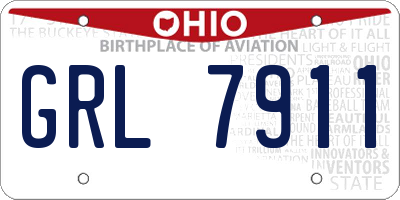 OH license plate GRL7911