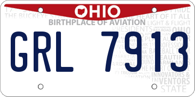 OH license plate GRL7913