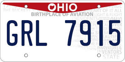 OH license plate GRL7915