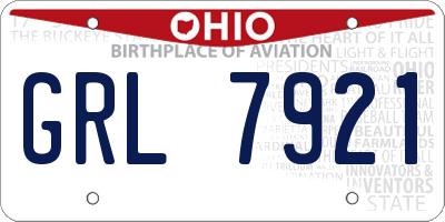 OH license plate GRL7921