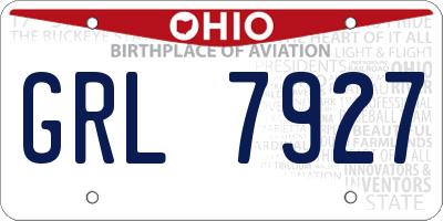 OH license plate GRL7927
