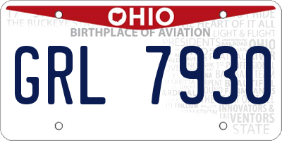 OH license plate GRL7930