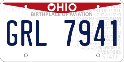 OH license plate GRL7941