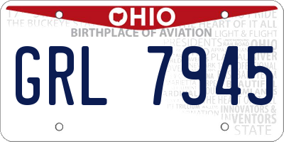 OH license plate GRL7945