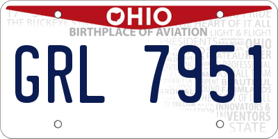 OH license plate GRL7951