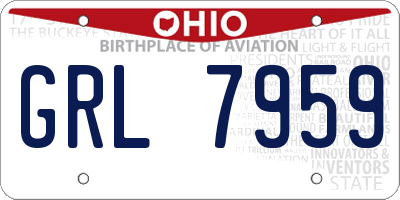OH license plate GRL7959