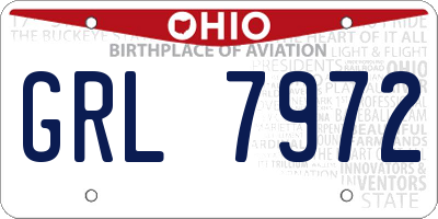 OH license plate GRL7972