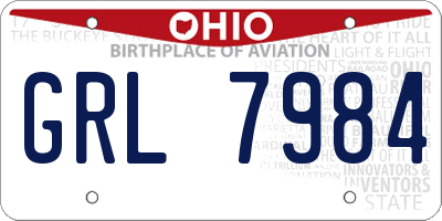 OH license plate GRL7984