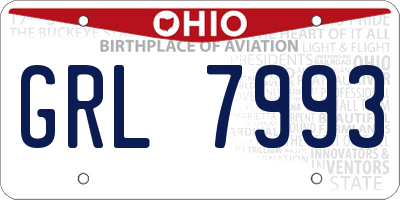 OH license plate GRL7993