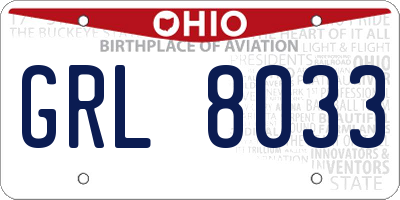 OH license plate GRL8033