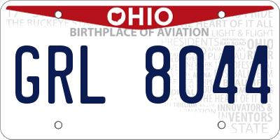 OH license plate GRL8044