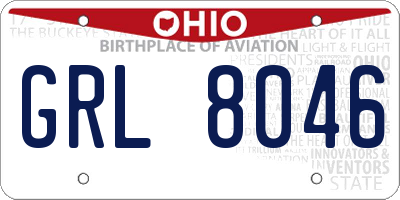 OH license plate GRL8046