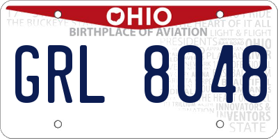 OH license plate GRL8048