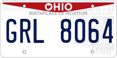 OH license plate GRL8064