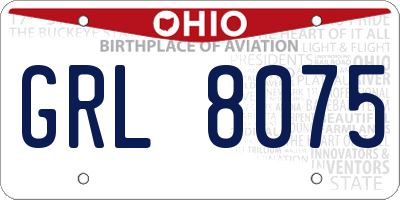 OH license plate GRL8075