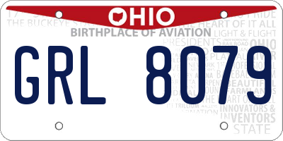 OH license plate GRL8079