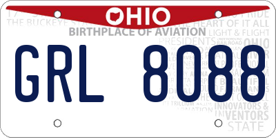 OH license plate GRL8088