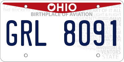 OH license plate GRL8091