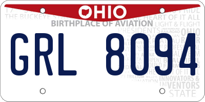 OH license plate GRL8094