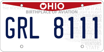 OH license plate GRL8111