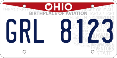 OH license plate GRL8123