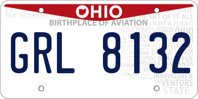 OH license plate GRL8132