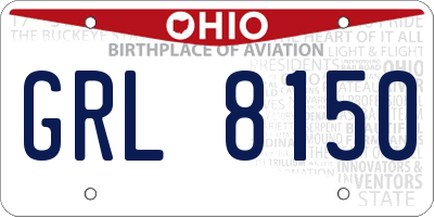 OH license plate GRL8150