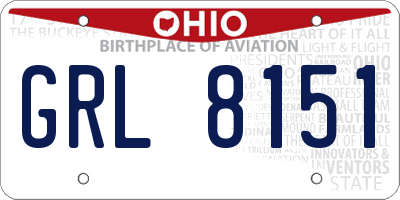 OH license plate GRL8151