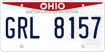 OH license plate GRL8157