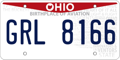 OH license plate GRL8166