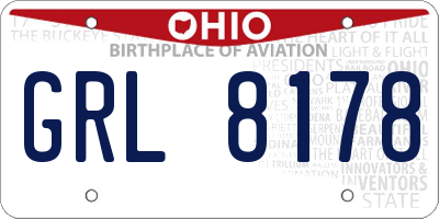 OH license plate GRL8178