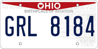 OH license plate GRL8184