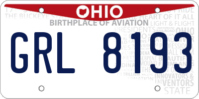 OH license plate GRL8193