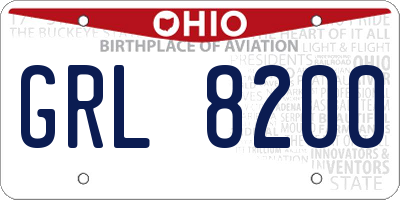 OH license plate GRL8200
