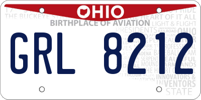 OH license plate GRL8212