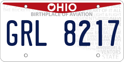 OH license plate GRL8217