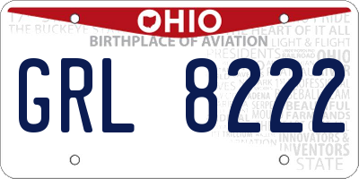 OH license plate GRL8222