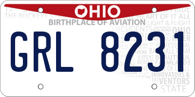 OH license plate GRL8231