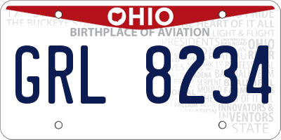 OH license plate GRL8234