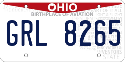 OH license plate GRL8265