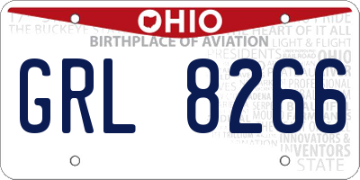 OH license plate GRL8266