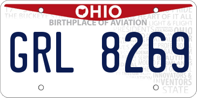 OH license plate GRL8269