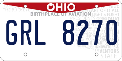 OH license plate GRL8270