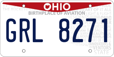 OH license plate GRL8271